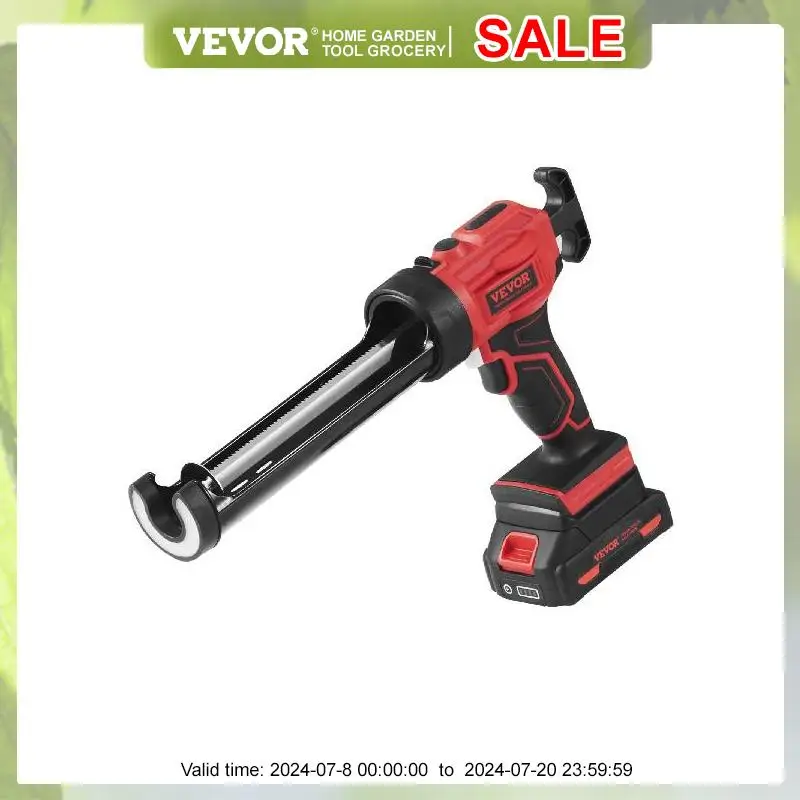 VEVOR Cordless Caulking Gun 20V Electric Caulking Gun Adjustable Speeds Anti-Drip Battery Fast Charge Caulking Gun for Sealing