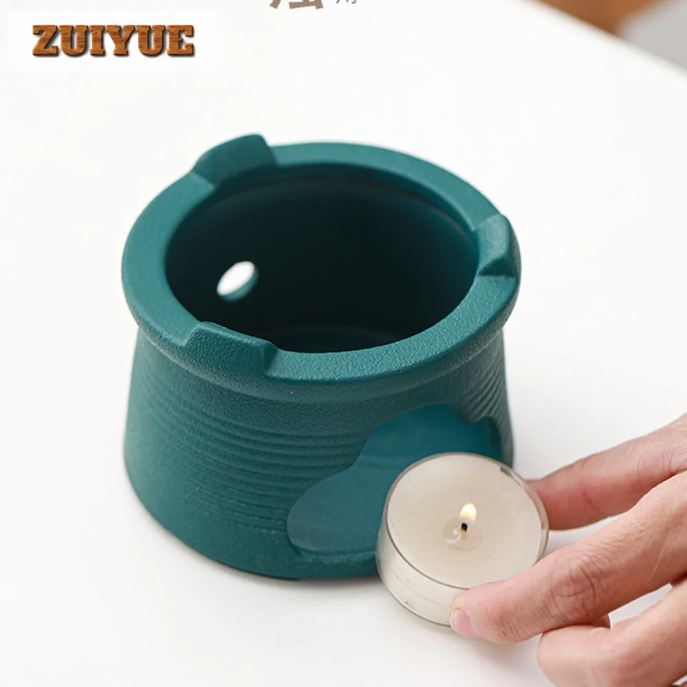 Boutique Coarse Pottery Handmade Tea Stove Household Candle Heating and Insulation Furnace Zen Tea Stove Kettle Stand Teaware