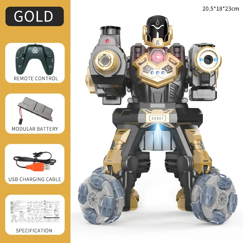 JC09 2.4G RC Robot Battle Spray Shoot Robo With Dual Remote Control Humanoid Fighting Robots Toys for Kids Christmas gift toy 6