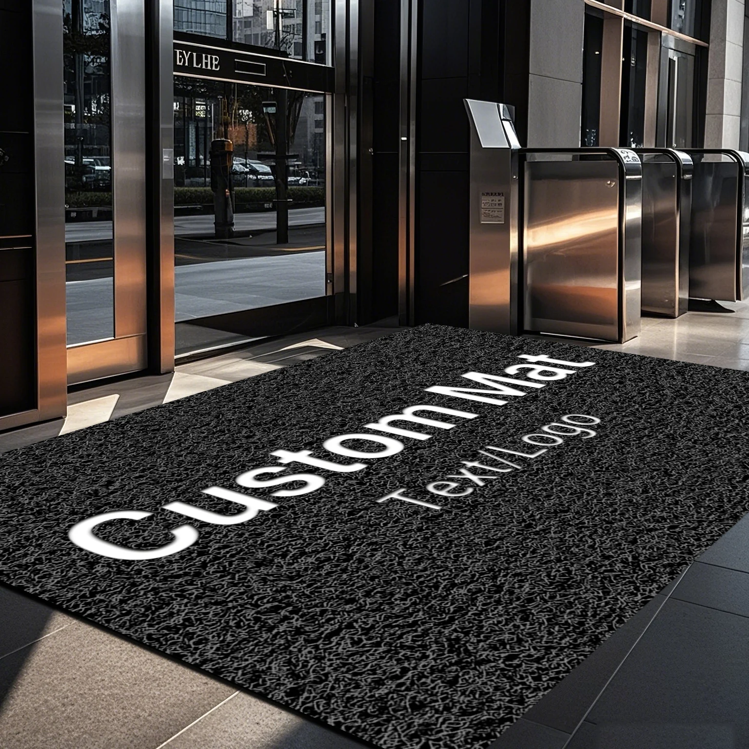 Personalized Carpet Outdoor Business Office Building Entrance Logo Custom Shopping Mall Entrance Doormat Hotel Welcome Foot Mat 2