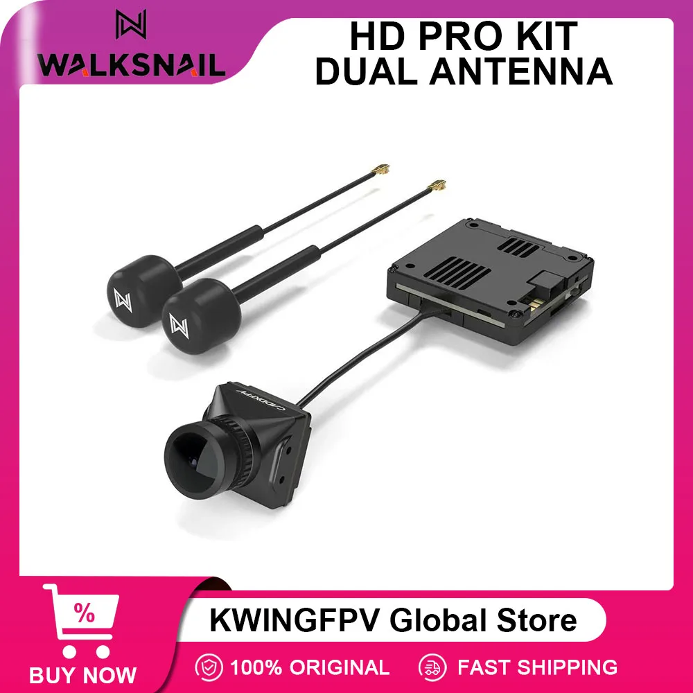 Комплект Walksnail Avatar HD Pro Kit FPV КАМЕРА HD VTX (версия с двумя антеннами), совместимость с разрешением 1080 и частотой 120 кадров в секунду