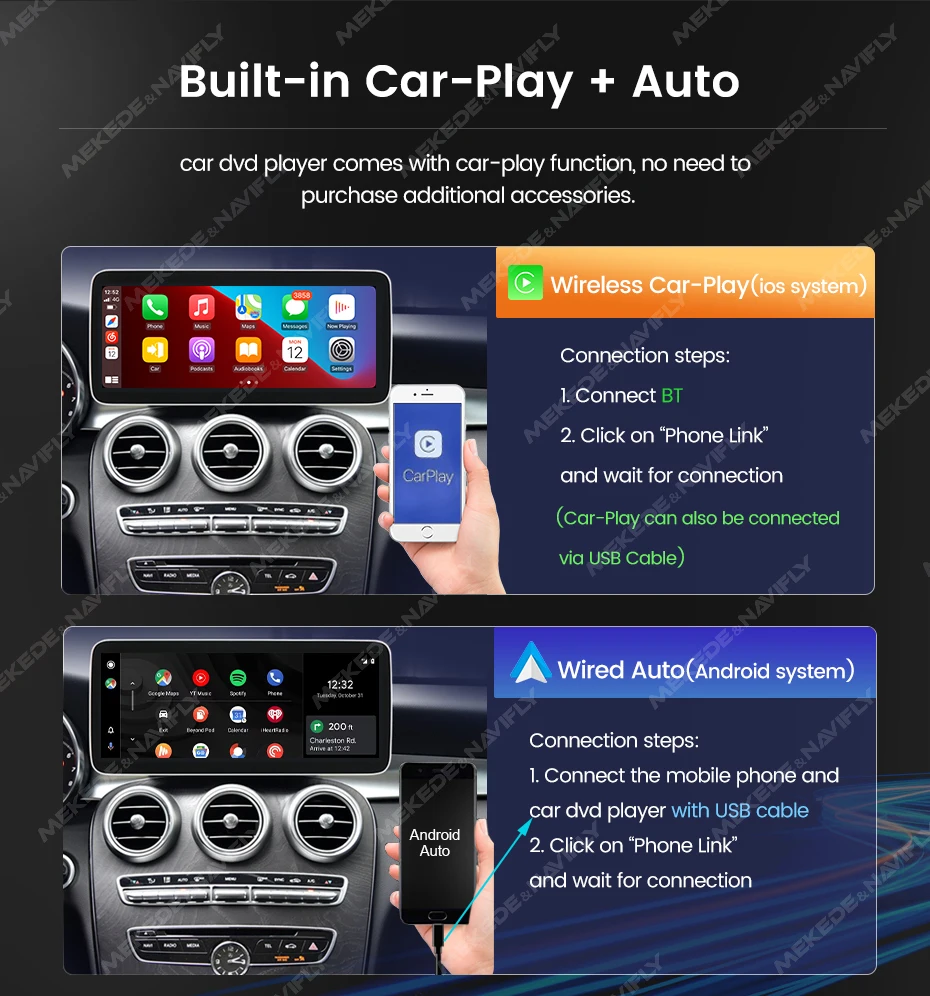 Android 13カーラジオCarplay 4Gはメルセデス・ベンツA/GLA/CLA W176