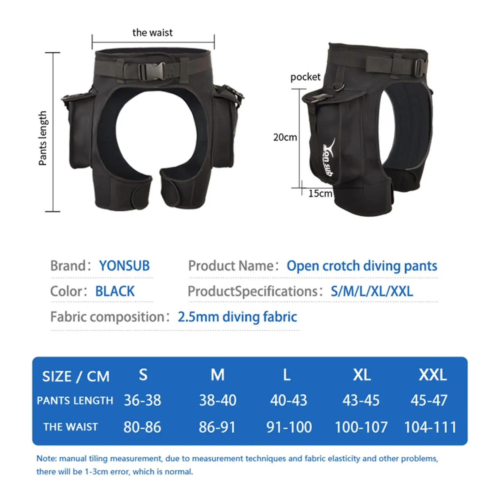 2.5mm Premium Neoprene Wetsuit Shorts Swim Trunks with Big Pocket Scuba