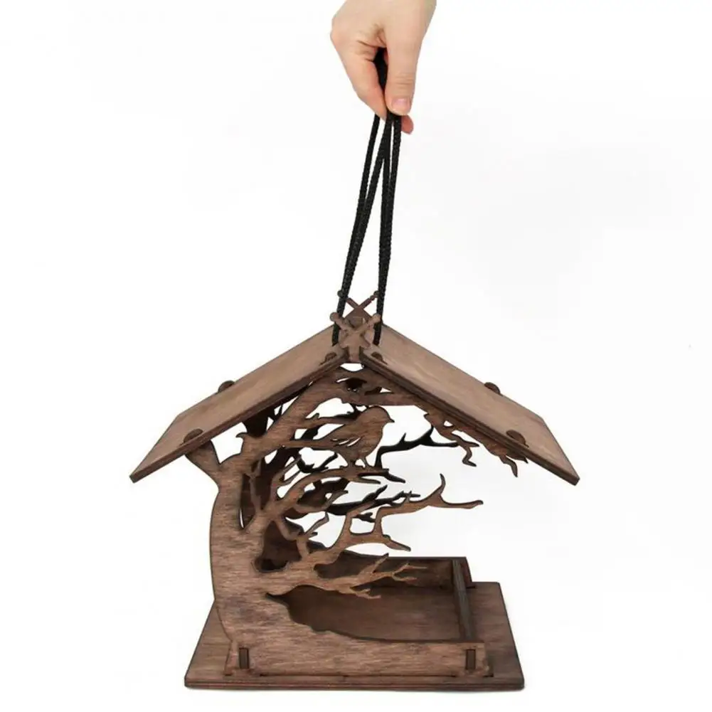 Bird House Bird Cage Wooden Bird Feeder Diy Outdoor Hanging Assembled Pet Supplies For Garden Yard Decoration Accessories