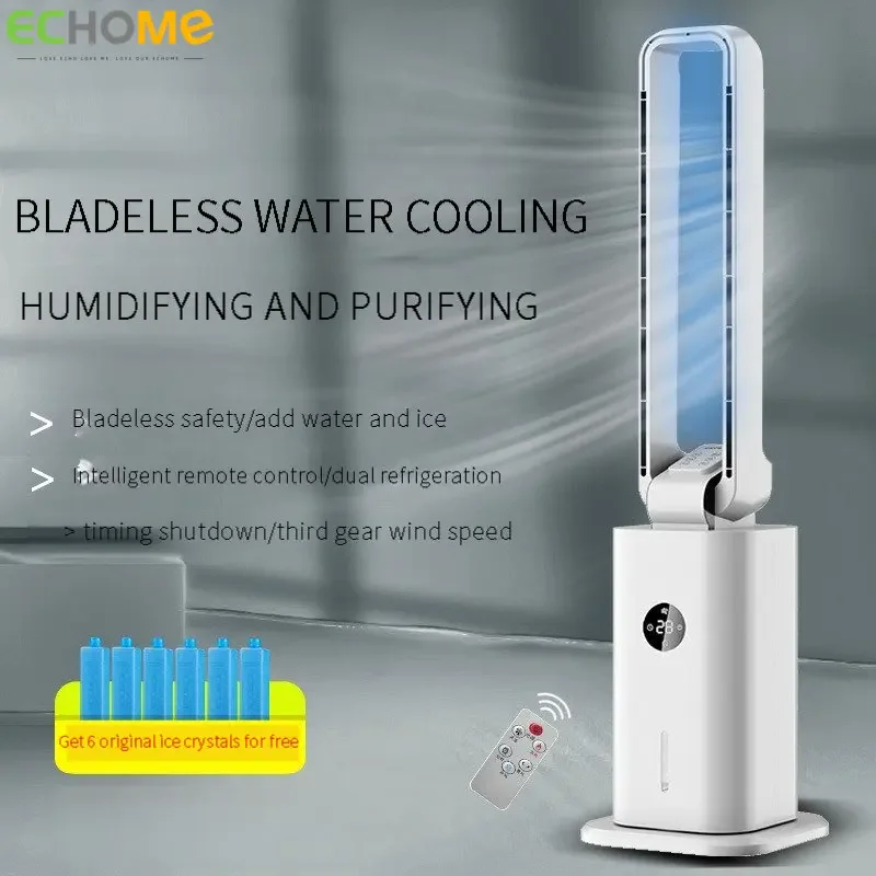 

Bladeless Fan Standing Fan with Remote Control Air Conditioning for Water Cooling Tower Fan Household Movable Water Air Cooler