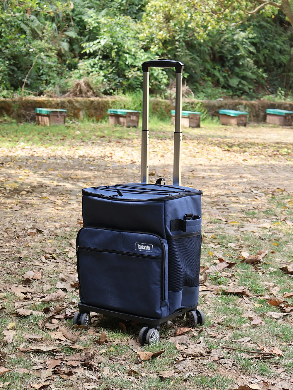 40L zusammenklappbare rollende Kühltasche mit Rollengriff, große isolierte Eistruhe, Camping, Picknick, Reisen, Outdoor, Grillen, Lebensmittelaufbewahrung – Detail 26