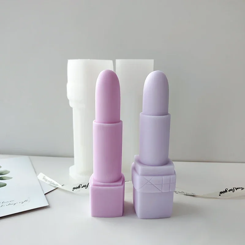 

3D Lipstick Silicone Mold DIY Aroma Candle Resin Plaster Ornaments Mould Luxury Decoration Candle Making Supplies