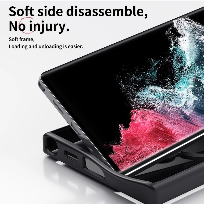 Transparent Magnetic Shockproof Phone Case with Rotating Bracket and MagSafe Compatibility
