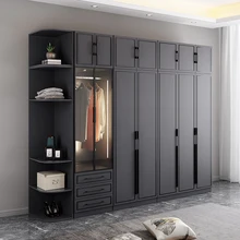  Nordic Light luxury wardrobe modern simple flat door three door four door combination small family bedroom assembly large wardro 
