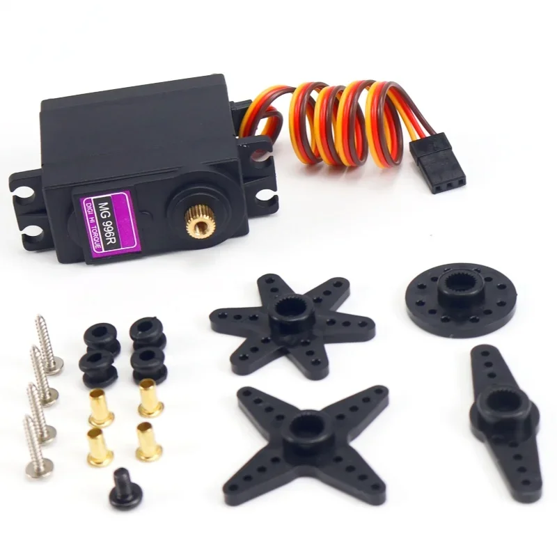 Servo numérique MG996R 11kg RC installé sur une voiture RC, montrant les dimensions compactes.
