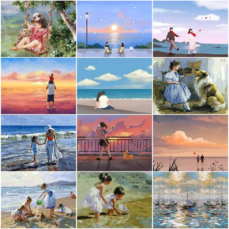 

Набор для рисования по номерам на холсте, акриловые краски