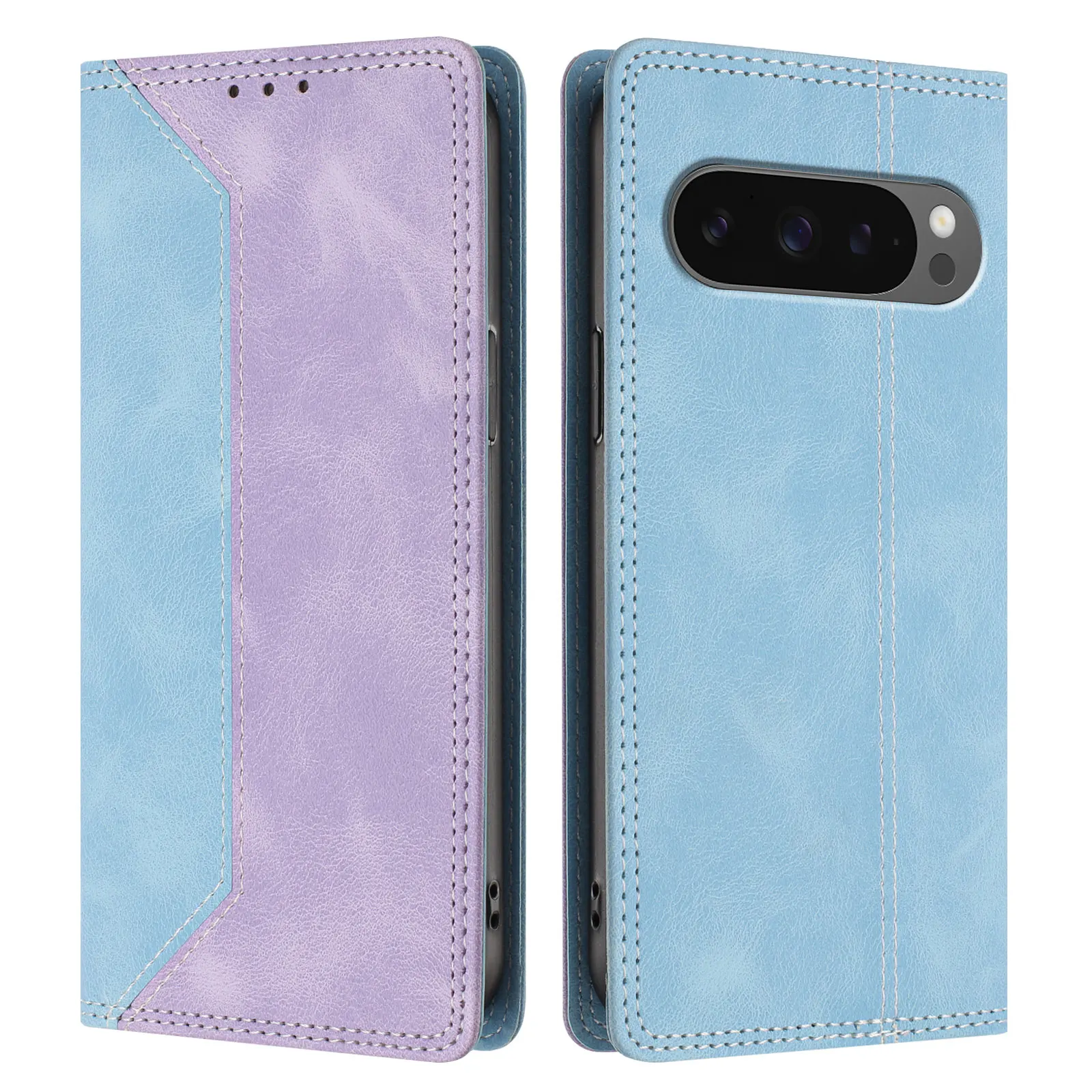 Magnetic Leather Wallet Case with RFID Blocking & Shockproof Protection