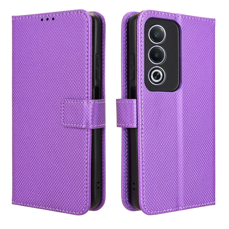 Luxury Flip Diamond Pattern PU Leather Wallet Case with Lanyard – Premium Cover