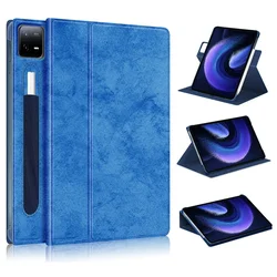 Soft Fabric 360° Rotating Stand Smart Cover for Xiaomi Pad 6 Series 11 (Dark blue)