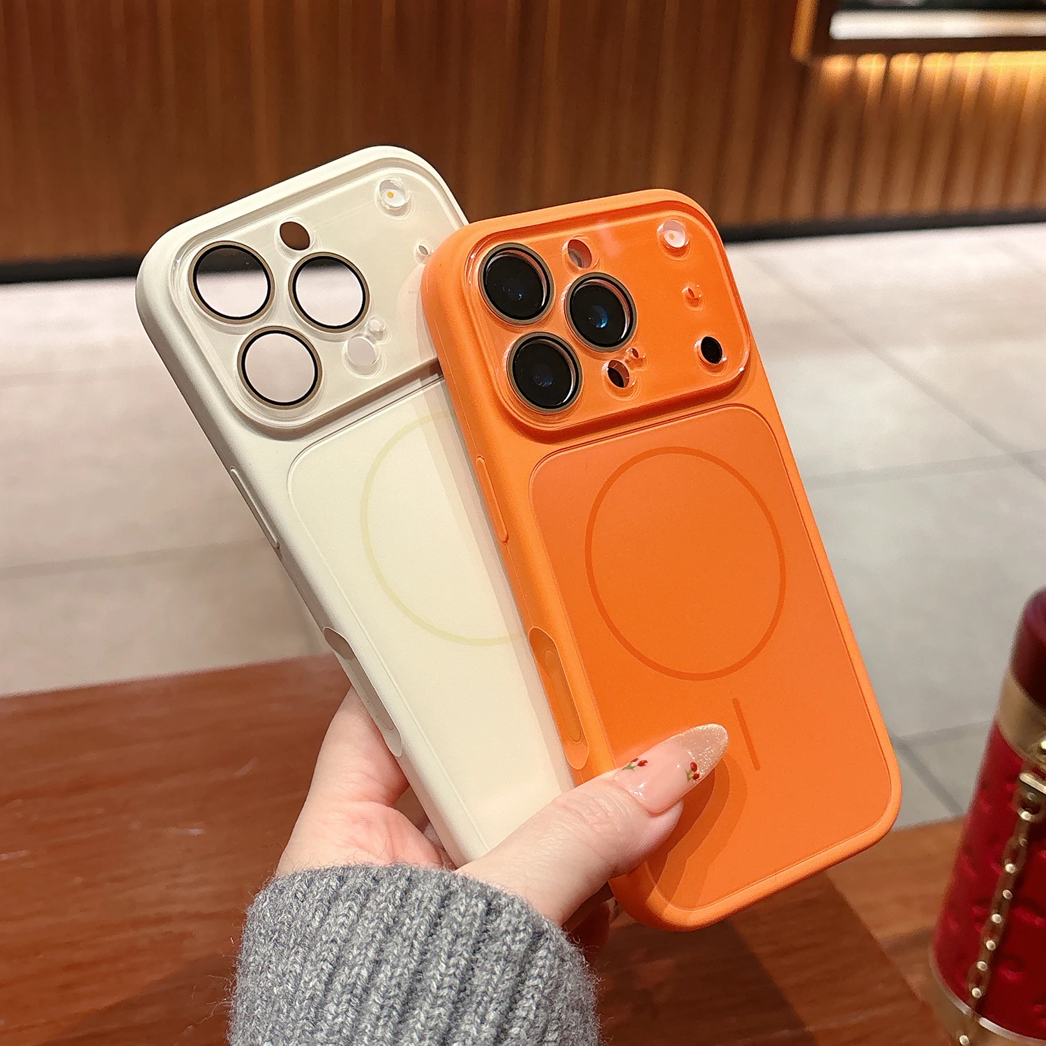 Magnetic Liquid Silicone Acrylic Case with Lens Film and Enhanced Protection