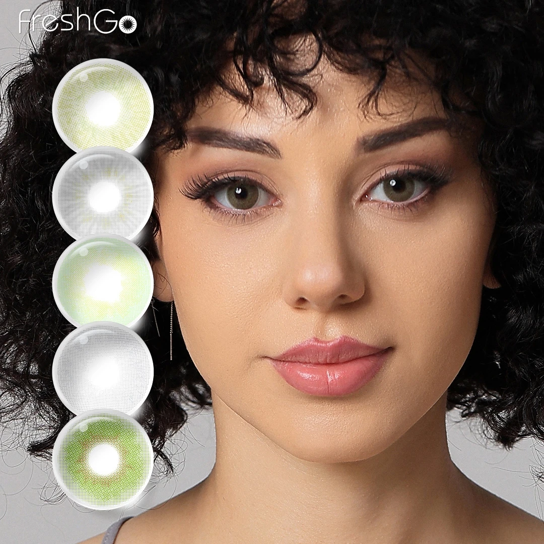 Freshgo 1 Pair Colored Contact Lenses Natural Look Brown Eye Lenses