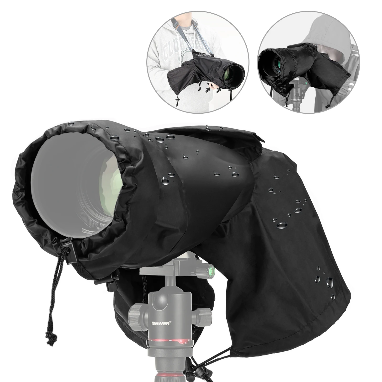 

NEEWER Camera Rain Cover, Small Size Durable Nylon Raincoat Compatible with Sony A7 A9 Canon 7D 5D Nikon D750 D850 Cameras