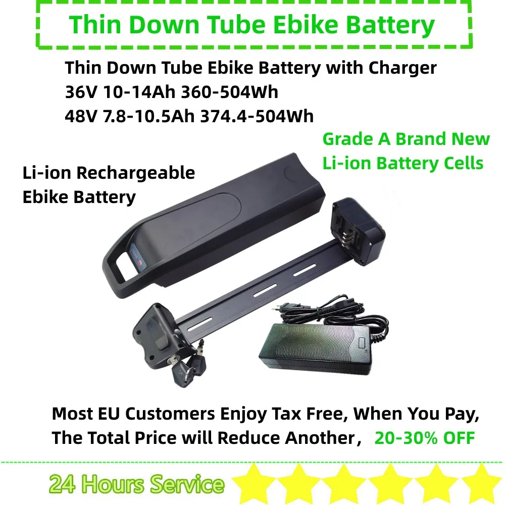 

Thin Down Tube Side Open Ebike Battery 36V 10Ah 10.4Ah 11.6Ah 12.8Ah 14Ah 48V 10Ah 10.5Ah for Mr.Gee Eltreco xt 600 D E-bike