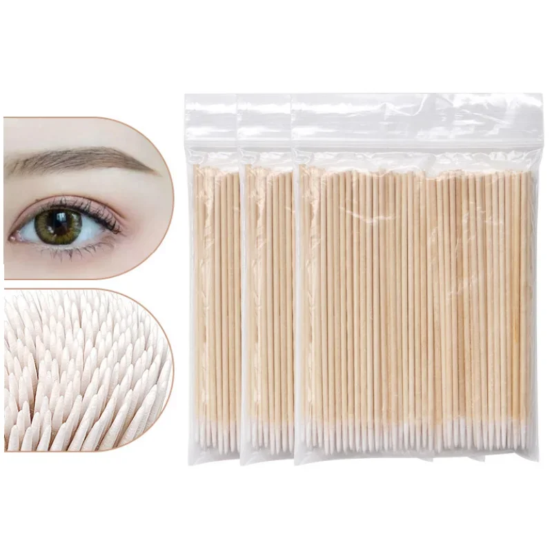 

100pcs/pack 7/10cm Wooden Cotton Swab Microblading Permanent Makeup Health Medical Ear Jewelry Clean Sticks Buds Tip