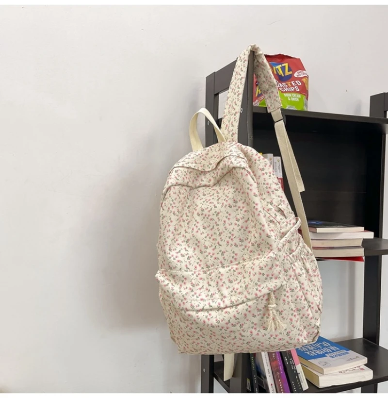Personalized Floral Backpack For Sweet Girls, Lightweight High School Students, Embroidered Names For Backpacks For Girls 4