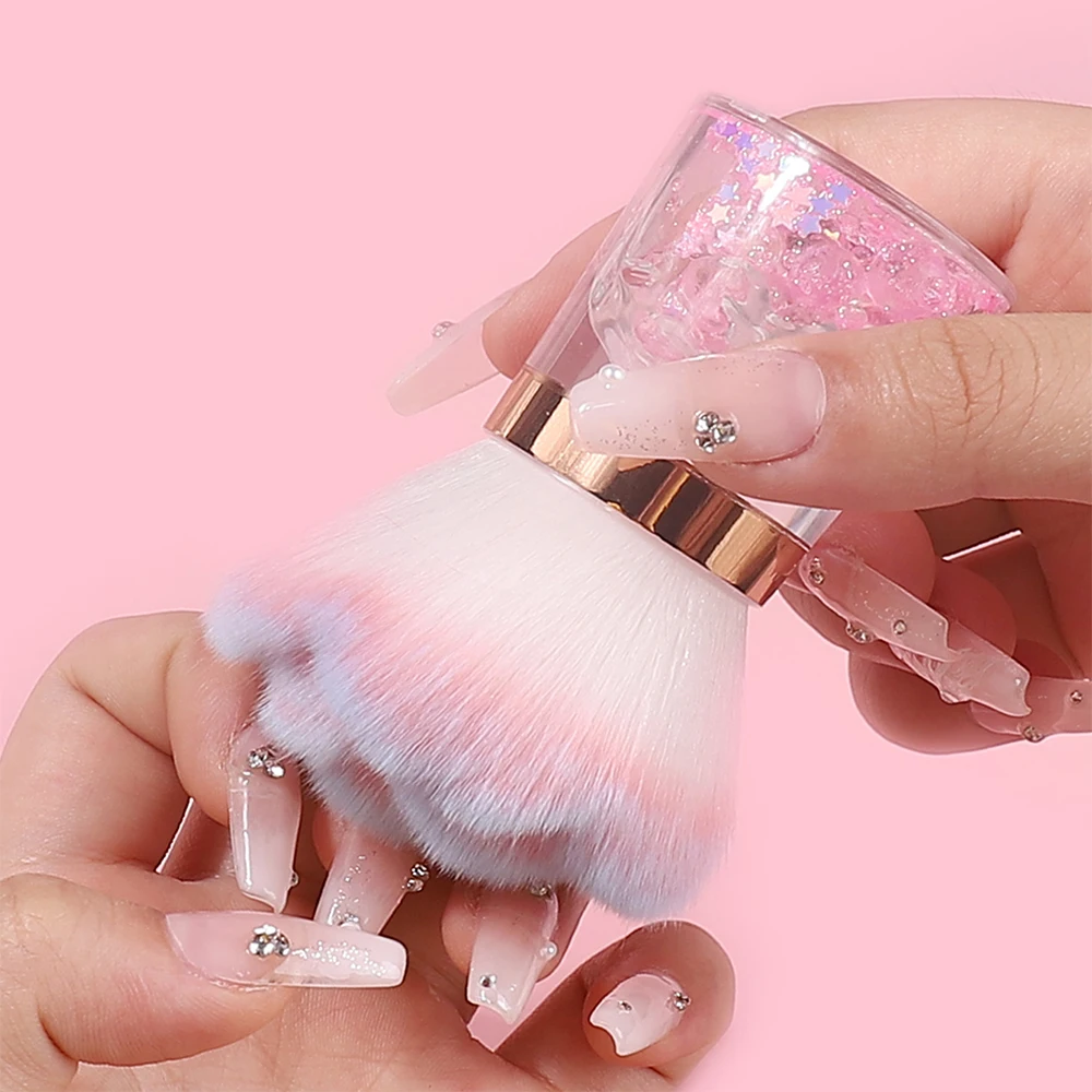 Nail Art Mushroom Rose Head Brush Remove Nail Dust Brush Polish Powder Cleaning Tool Beauty Makeup Brushes Manicure Accessories 2