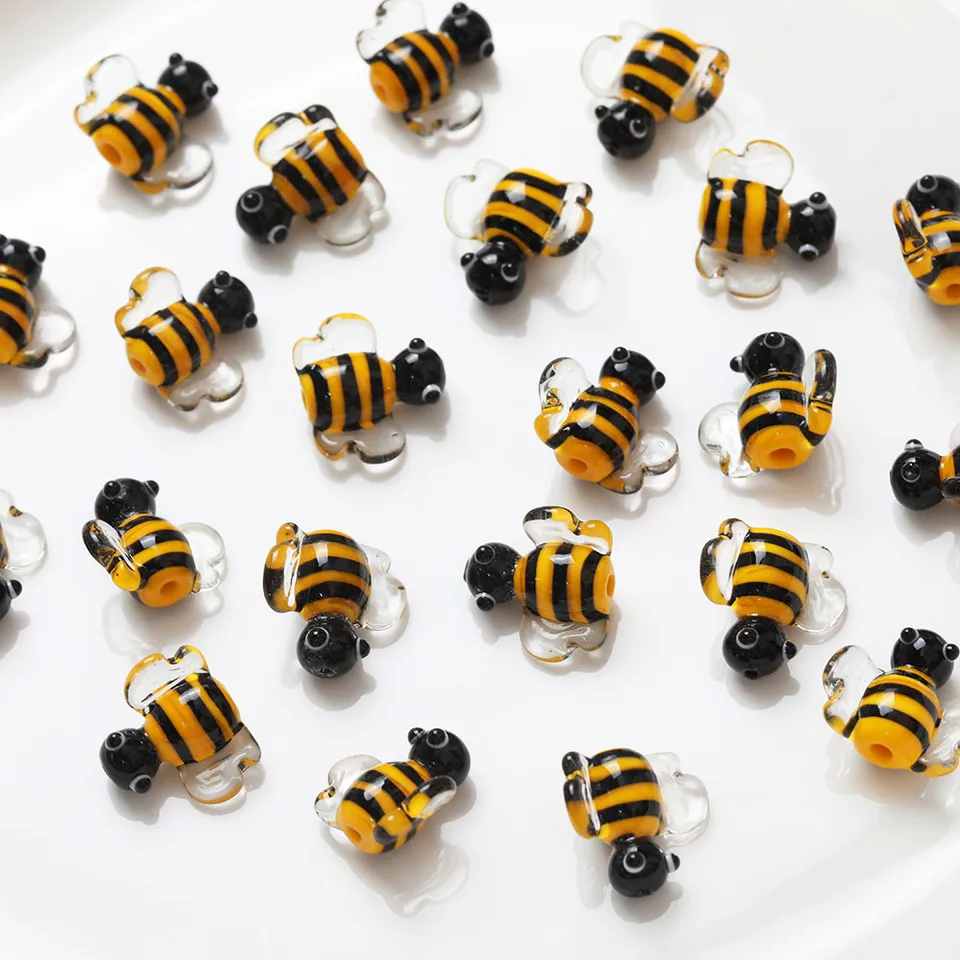 40 Abalorios Abeja De Cristal SUNNYCLUE – Esmaltados, Aleación, Para Joyería DIY