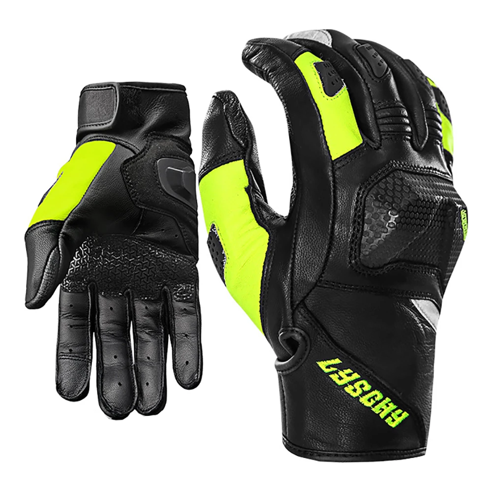 

Leather Motorcycle Gloves Motorbike Racing Sports Cycling Dirt Bike Motocross Racing Genuine Long Finger Glove Outdoor XS-L