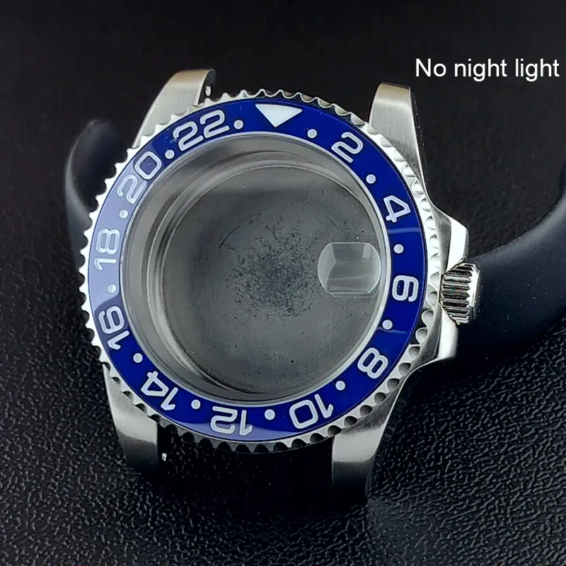 40MM Sapphire Glass GMT Bidirectional Rotation Watch Case with Accessories