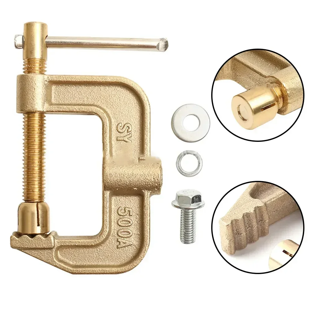 Practical Ground Clamp Earth Clamp 1* 125*80*20mm 500A High Power Argon Arc Brass Copper G-shaped Steel Structures