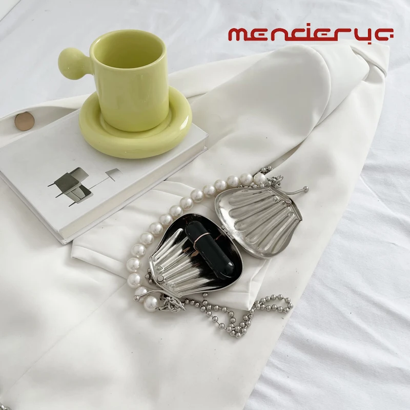 Summer New 2023 Fashion Metal Scallop Shape Change Purse Women's Shoulder Crossbody Bag Bags For Women Free Shipping Promotion