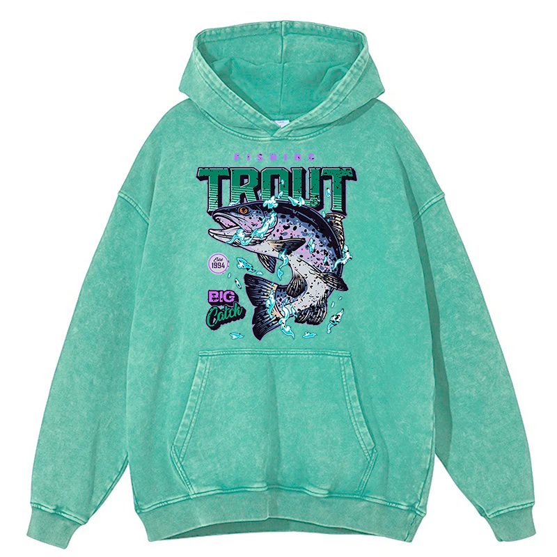 thumbnail image 1 of Sudadera con capucha 100 % algodón para hombre, estilo retro, desgastado, con lavado de pesca de trucha, ropa de gran tamaño, moda, cálida, para otoño, 1 of 5