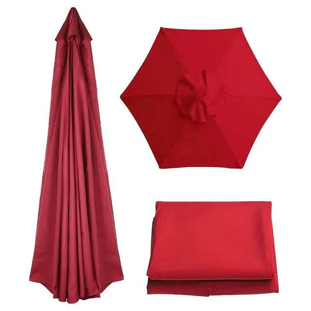 Parasol Csere Kendő Kültéri Teraszos Kerti Banán Esernyő Takaró Vízálló Napfényes Lombkorona 6 Bordához