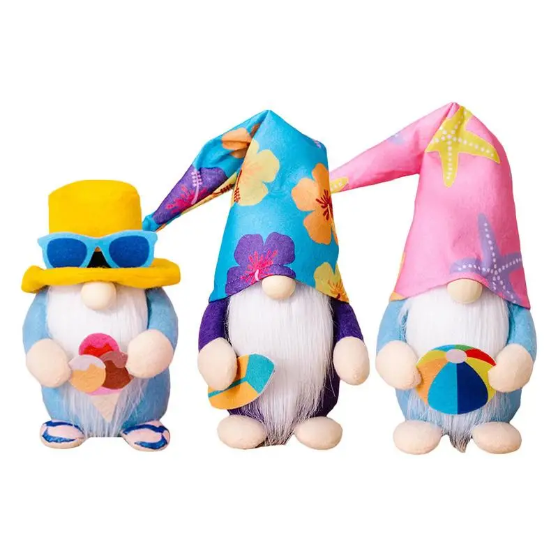 

Летние гномы, 3 шт., пляжные карликовые фигурки, скандинавские украшения для дома, коллекционные кухонные многоярусные подносы, украшения