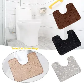 Set tappetino da bagno a forma di U con piedistallo Tappeti da bagno moderni antiscivolo Tappeti rettangolari per coperchio WC ad asciugatura rapida Tappeti da bagno 1