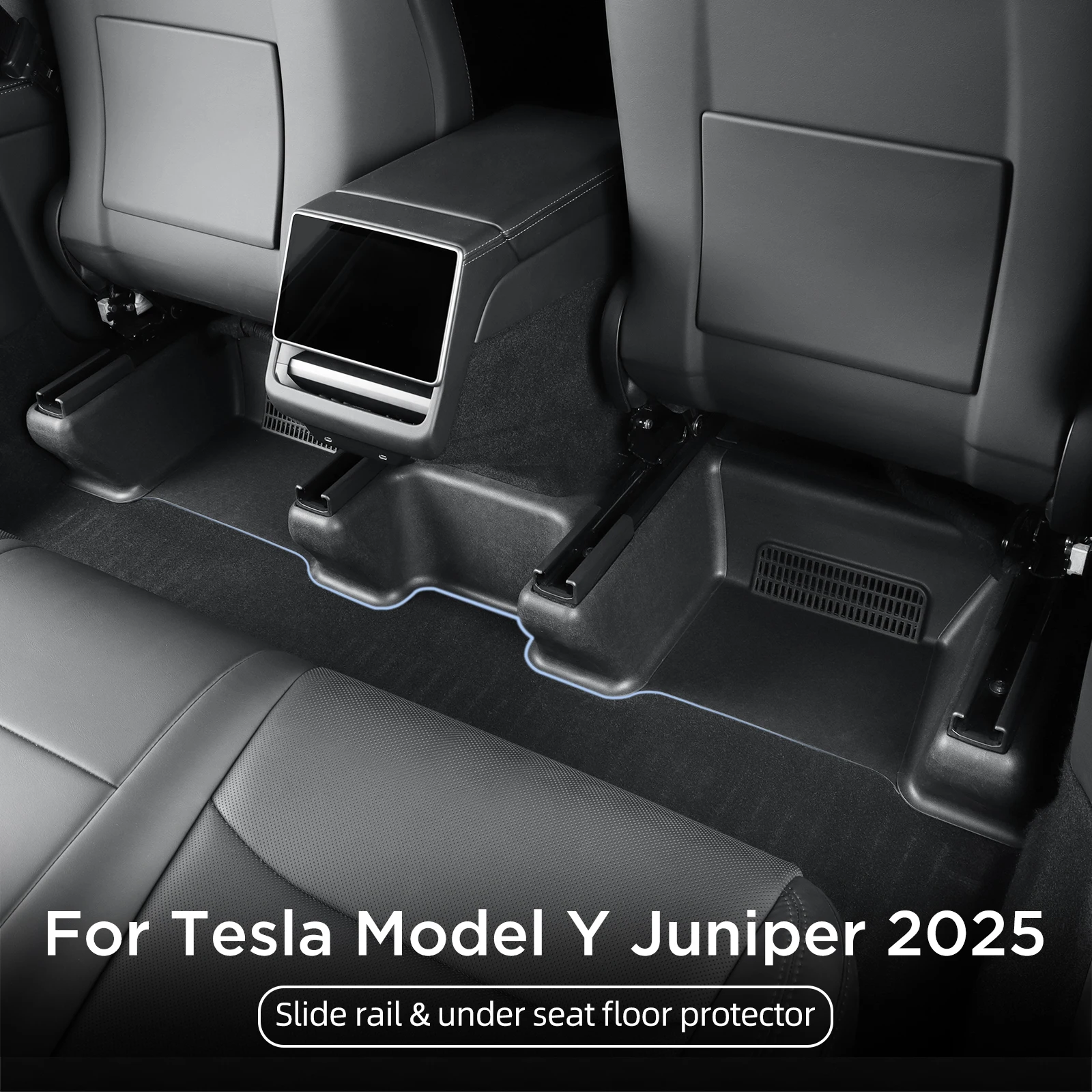 thumbnail image 2 of Tesla Model Y Seat Rail Protectors - 7 Piece ABS Anti-Scratch Cover Set 2020-2023 2 of 8