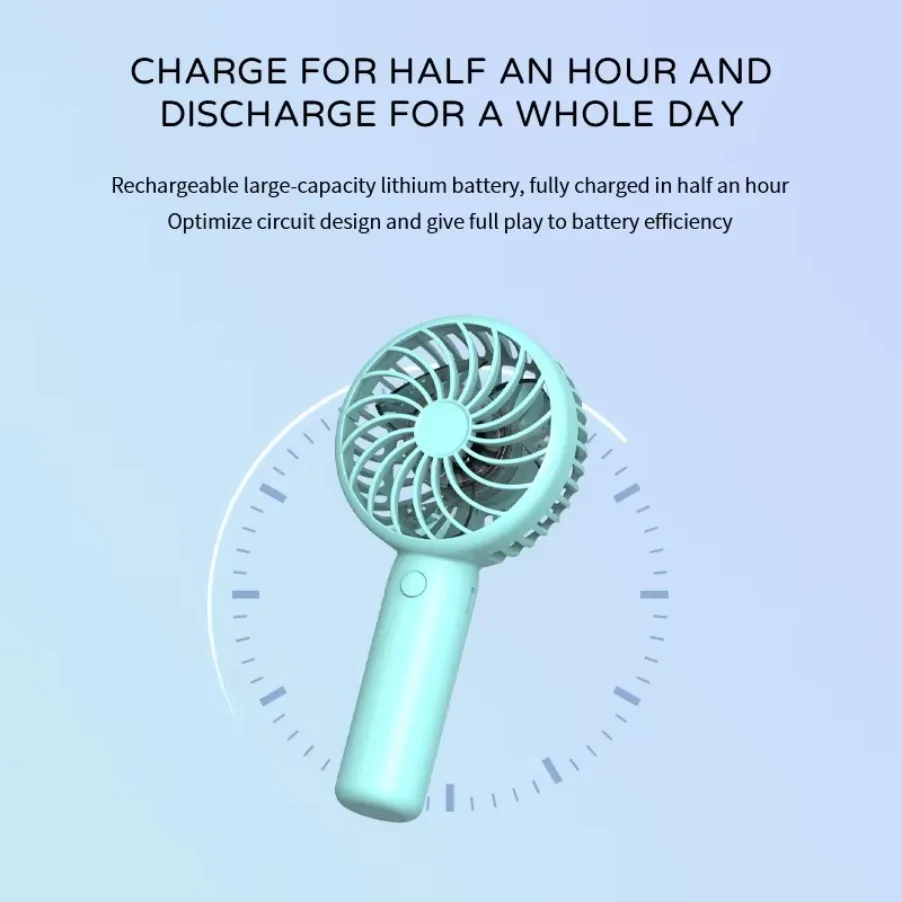 Three Gear Adjustable Mini Portable USB Handheld Small Pocket Fans Desktop Noise Reduction Fan for Office Bedroom Outdoor Travel