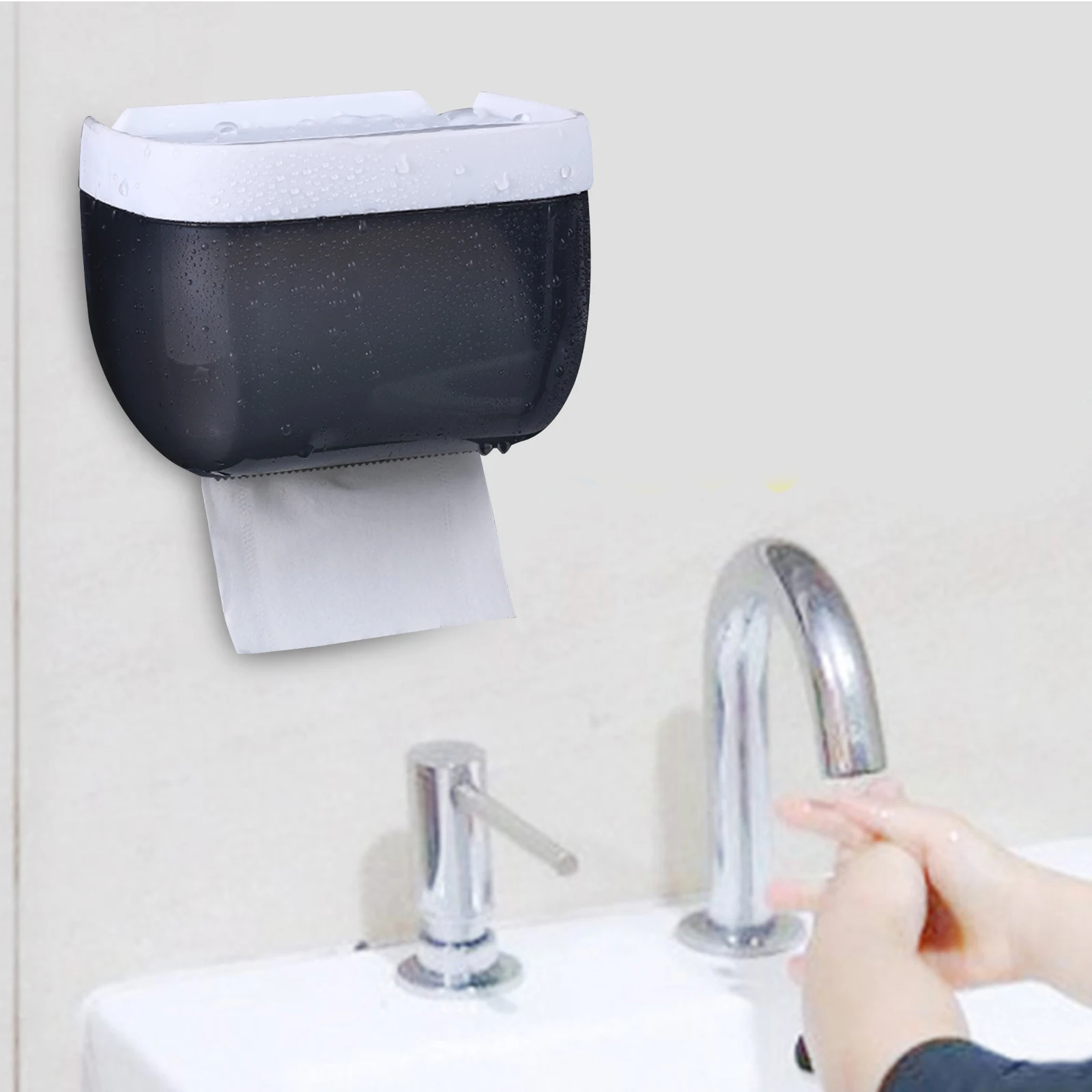 Toilet Paper Holder Toilet Paper Rack Toilet Roll Holder 1 Pcs Wall Mounted with Shelf No Drilling Paper Toilet Storage Rack Dispenser for Home Office