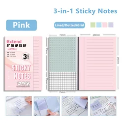 Versatile 3 - in - 1 Self - Adhesive Memo Pads with Lined, Dotted, and Grid Options (1)
