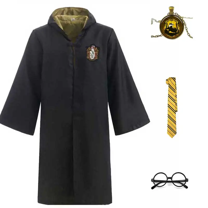 thumbnail image 1 of Túnica de bruja y mago unisex, capa, disfraz de terror, disfraz de Halloween de brujería estilo Hermions Granger de la universidad mágica, 1 of 5