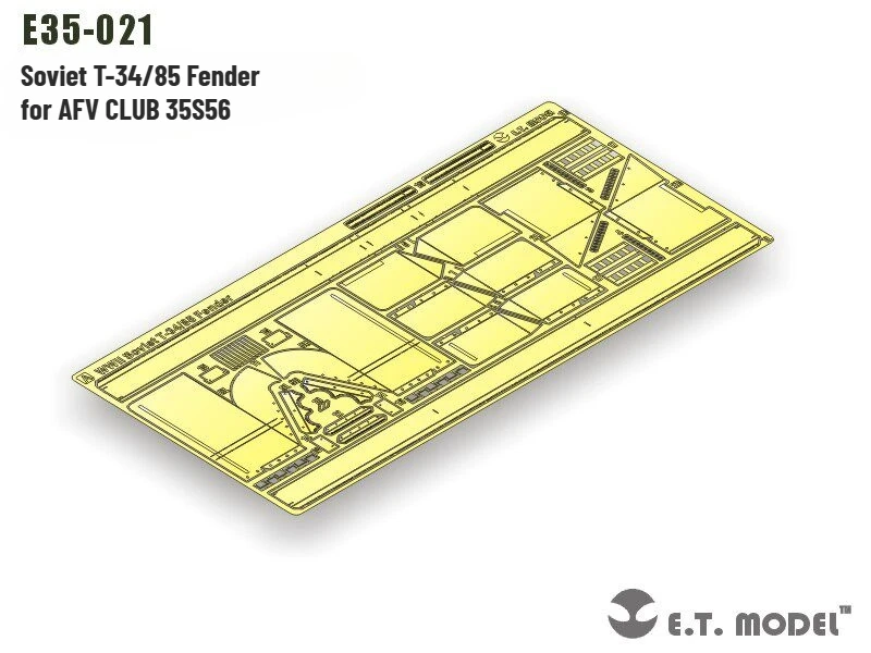 ETmodel 1/35 스케일 소련 T-34/85 탱크 기본 부품 및 펜더 디테일링 AFV CLUB 35S56용 포토에칭 업그레이드 부품