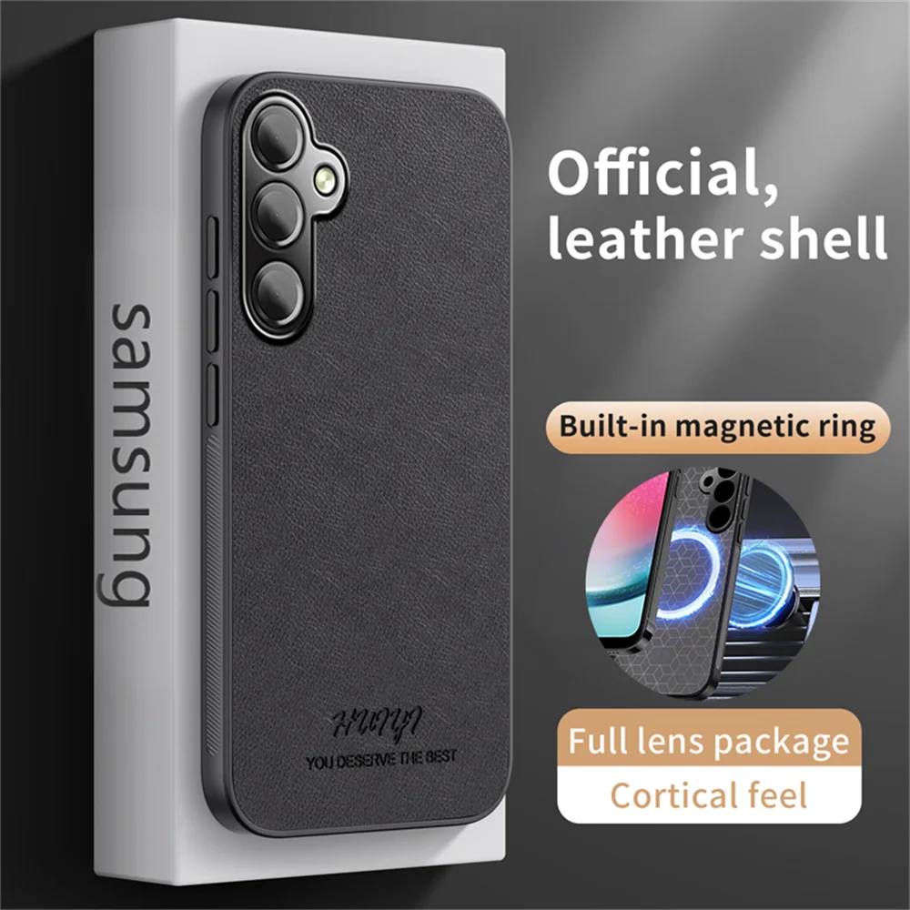 Premium Magnetic Leather Phone Case - Luxury Built-In Design