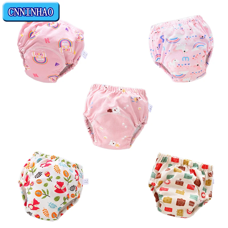 Baby Infant Toddler Waterproof Training Pants Cotton Changing Nappy Cloth Diaper Panties Gifts Reusable Washable 6 Layers Crotch 1