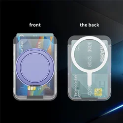 Magnetic Clear Wallet Card Holder with Ring Stand (Violet)