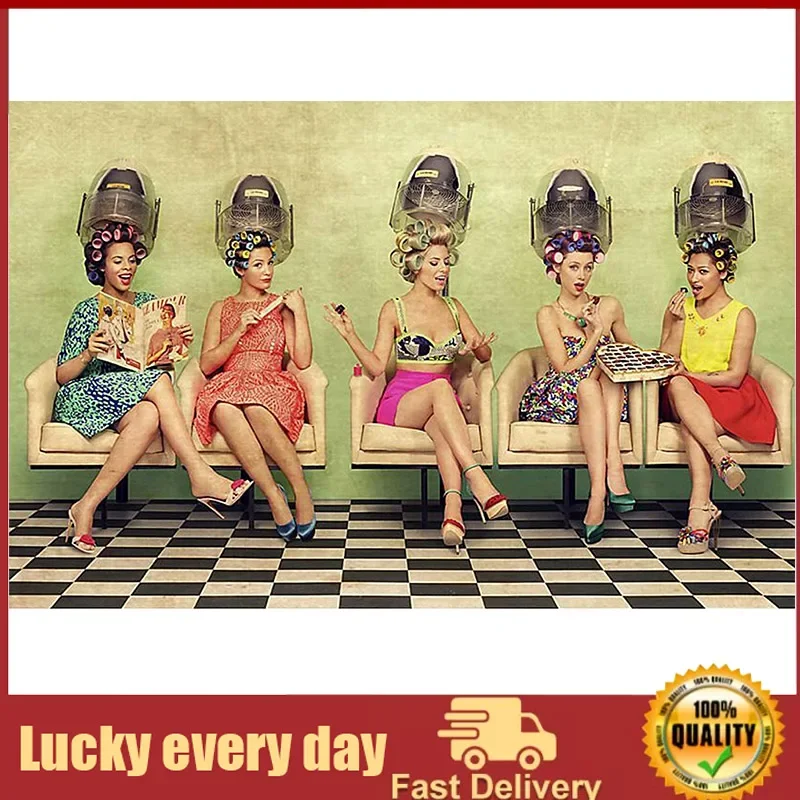 

Vintage Tin Poster Hairdresser, Vintage Lady, Vintage Women, Hairstylist, Hairdresser Metal Tin Sign Retro Art Home Bar