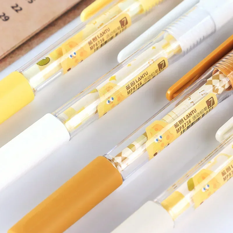 

0.5/0.7mm Mechanical Pencils Kawaii Cheese Korean Stationery Students Automatic Pencils Writing Tool Office Press Pens