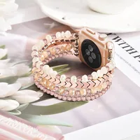 Bracelet lien perles Bracelet pour Apple Bracelet de montre pour femmes 38mm 40mm 41mm 42mm 44mm 45mm 46mm 49mm 5