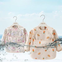Bavoir d'alimentation pour enfants, 1 pièce, tablier imperméable à manches longues, poche de riz, chemisier d'alimentation, bavoirs pour tout-petits, Smock d'alimentation fin d'été pour enfants 2
