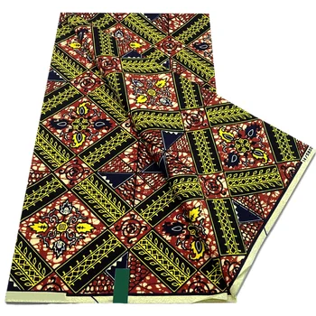 Wholesale Ankara Fabric Guaranteed Veritable Real African Wax Print Fabric 100% Cotton 6 yards Soft Material Wedding Dresses 1