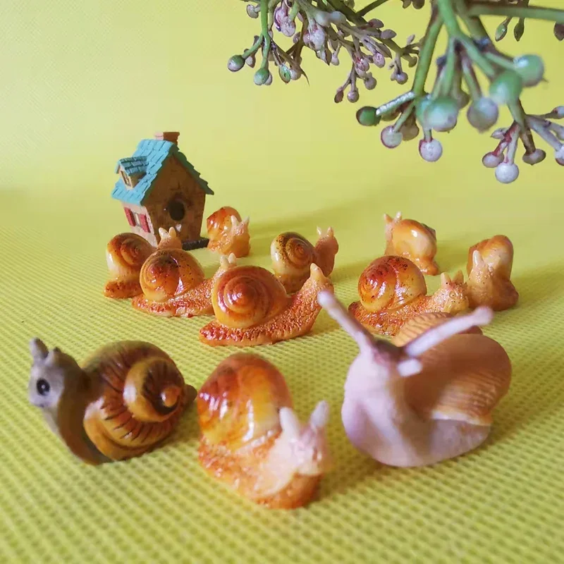 snail doll house miniatures lovely cute fairy garden gnome moss terrarium decor crafts bonsai figurine model toy 1Pcs ornament crafts miniature figurines