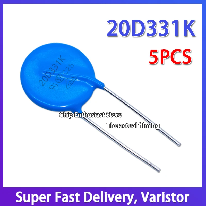 

5PCS Varistor 20D331K 331KD20 Diameter: 20MM 10% DIP-2 330V